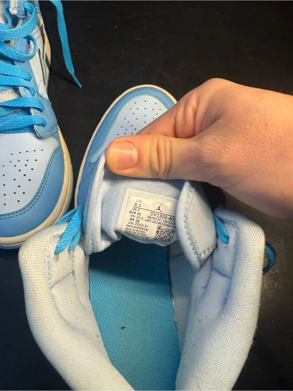 Jordan Mid-Top Sneakers in Light Blue and White